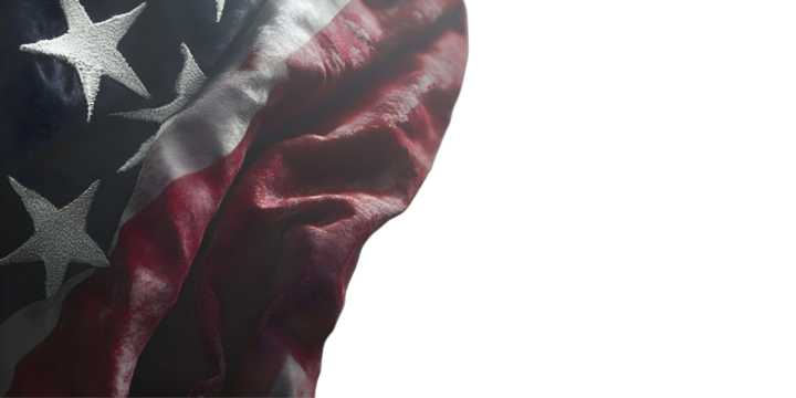 American Flag Draped, Stars and Stripes Fabric Texture, Isolated on Dark Background, Patriotism Symbol,  National Pride, Fabric Waves,  Vintage Texture,  Textured Surface,  Detaile
