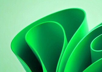 Abstract green curved shapes on white background