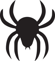 Widow spider icon in trendy black flat style. Deadly venomous spider. Jumping spider vector illustration. Halloween, spooky and haunted concept design element isolated on transparent background.