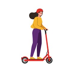電動プッシュスクーター、電動キックボード、イラスト素材｜Electric push scooter, electric kickboard, Clip Arts
