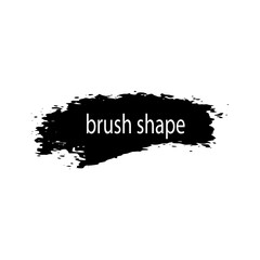 A black brush stroke grunge vector hand painted element on white background.