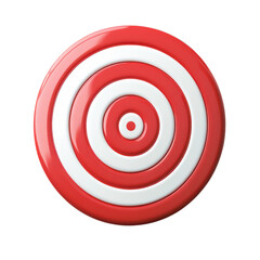 3D Target Goal Bullseye Icon on a White Background for Conceptual Illustrations and Marketing Materials and Transparent background.