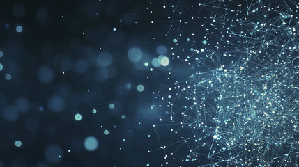 Abstract background of financial technology innovation with glowing dots