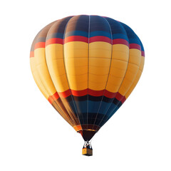 A Hot Air Balloon Floating Isolated on White Background for Travel and Adventure Themes and Transparent background.