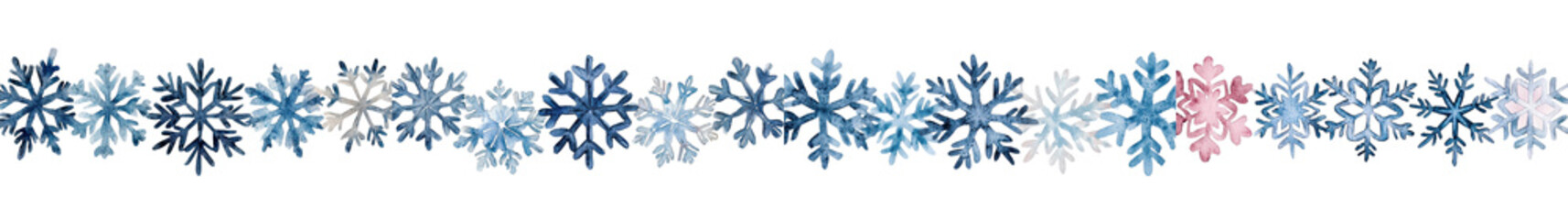 Overlapping Snowflakes on Winter Holiday Background