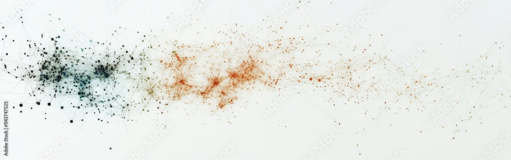 Poster abstract representation of a network of nodes illustrating connections and relationships in a visual