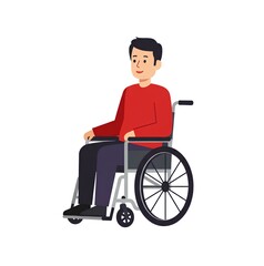 車椅子の男性、イラスト素材｜man sitting in wheelchair, Clip Arts