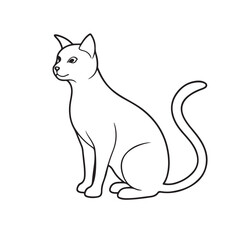 cat line art silhouette vector image