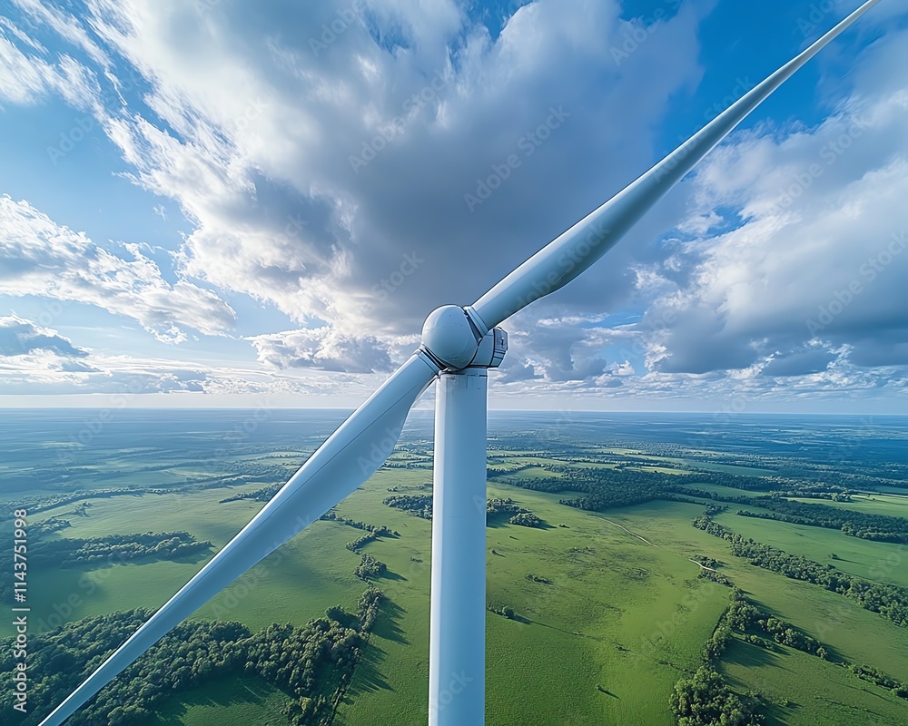 Poster Wind turbines with hightech digital overlays, showcasing the integration of renewable energy and advanced technology in the green energy sector