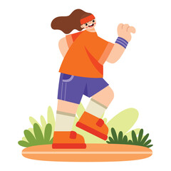 Flat Drawing Of An Athlete