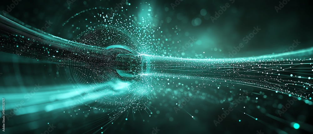 Poster futuristic wind turbines with advanced digital graphics, embodying the technological evolution of re