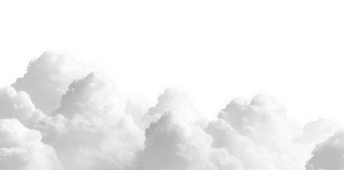 a panoramic view of a white cloudy sky with a transparent background the clouds are fluffy and appear to be high in the atmosphere for use as a background or for creating a sense of peace and tranquil