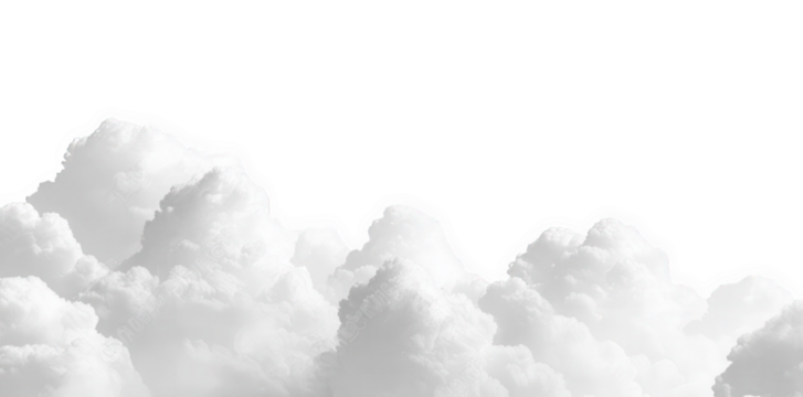 a panoramic view of a white cloudy sky with a transparent background the clouds are fluffy and appear to be high in the atmosphere for use as a background or for creating a sense of peace and tranquil
