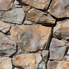 Fototapeta premium A seamless texture of natural stone, highlighting its varied patterns and rugged surface. Bright, natural lighting.