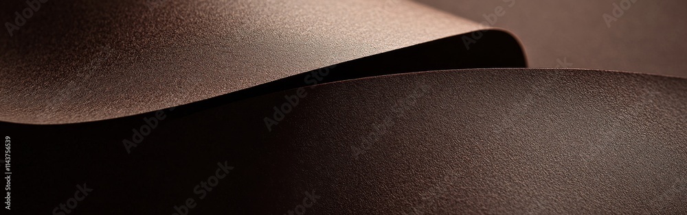 Poster Rich dark brown paper texture showcasing subtle waves and depth in a minimalist setting
