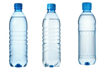 set bundle collection water bottle no label radiant cut out aura shadow plastic refresh drink isolated on white backround 300dpi