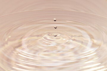 水面に落ちる水滴.