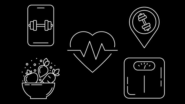 Fitness & Wellness Line Icons