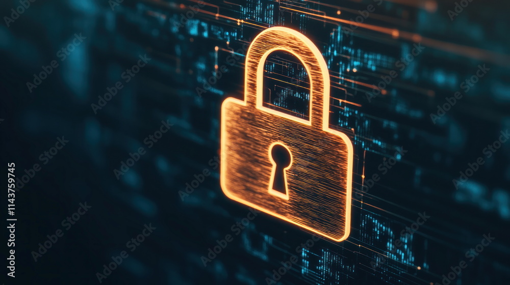 Leinwandbilder Cybersecurity measures protecting digital data with encryption in a tech environment