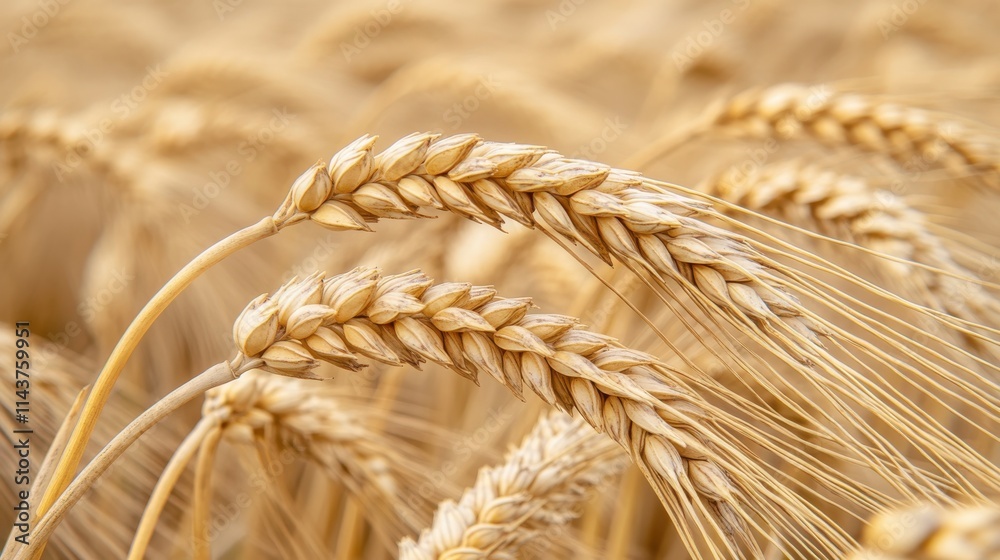 Poster wheat field swaying in the gentle breeze under a bright sky capturing rural tranquility and nature's