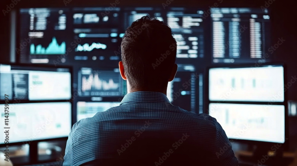 Poster data analysis event business insights office environment digital analytics night viewpoint blur back