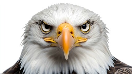 Fototapeta premium Majestic Bald Eagle Against American Flag Background