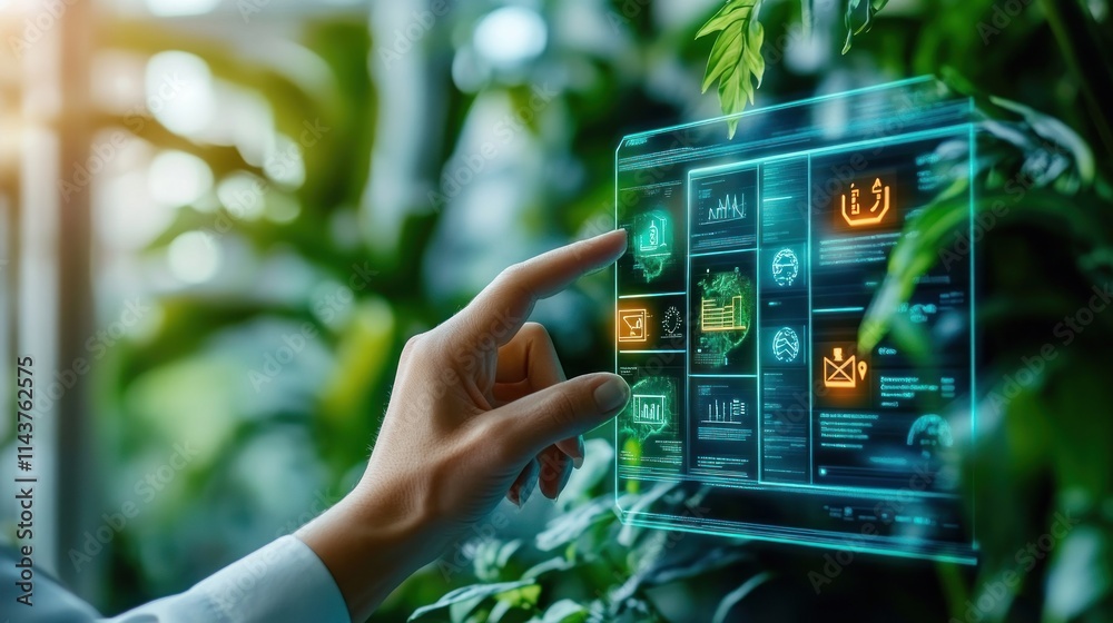 Aufkleber Exploring digital interfaces for business analytics in a green office environment