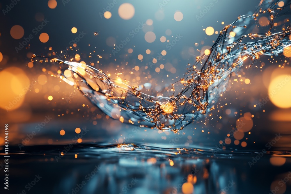 Poster a swirling motion of illuminated particles creates a dynamic and captivating abstract visual experie