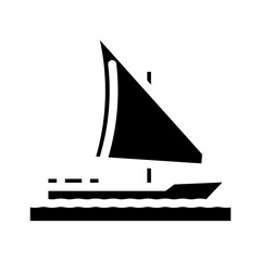 felucca ancient ship glyph icon vector. felucca ancient ship sign. isolated symbol illustration