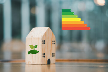 House energy efficiency, eco home renovation save cost. Low consumption ecological house,...