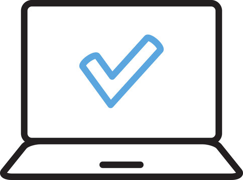 recommend clip art: Laptop and Check Mark Icon Line Art
                    