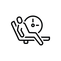 Black line icon for being patient