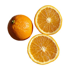 Fototapeta premium Juicy Oranges Sliced, Isolated on Transparent Background