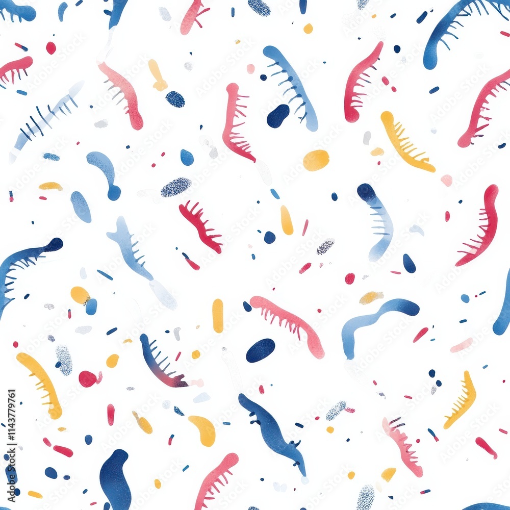 Poster colorful pattern of chromosomal genetic markers showcasing scientific concepts in genetics and biolo