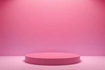 a pink empty podium with a spotlight on a pink background