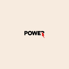 Power word or Letter R logo icon flat vector design.