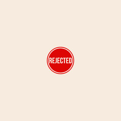 Red Rejected Rubber Stamp icon flat vector design.