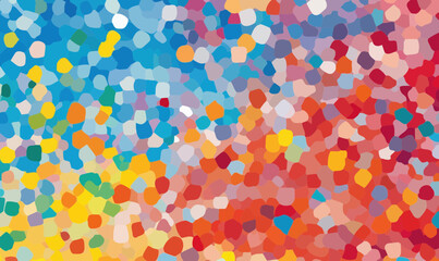 Vibrant Abstract Colorful Spotted Pixels Pattern, Geometric Mosaic Vector Background Design