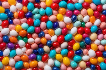 Obraz premium a close up of a pile of jelly beans with a white background