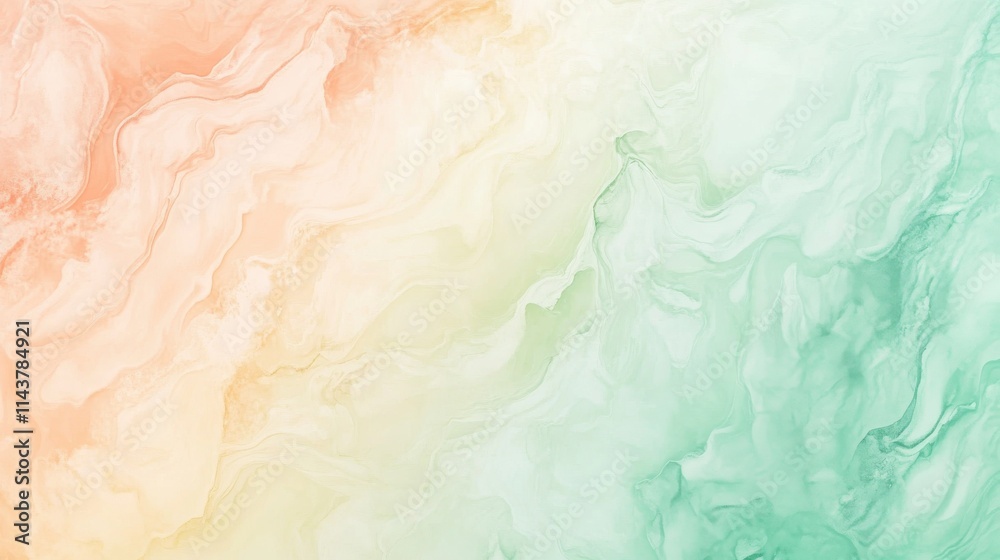 Poster a soothing pastel gradient transitioning from light yellow to soft teal, evoking a calming and seren