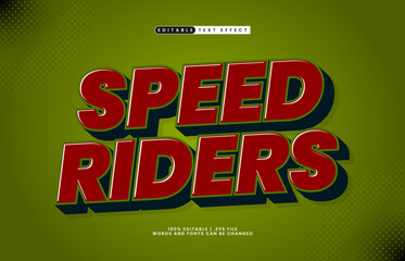 speed riders editable text effect with a race and speed text style