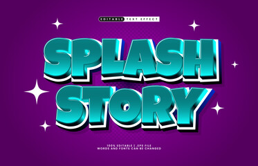 splash story editable text effect with a comic and kids text style