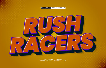 rush racers editable text effect with a race and speed text style