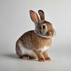 Fototapeta premium a brown bunny on white background 