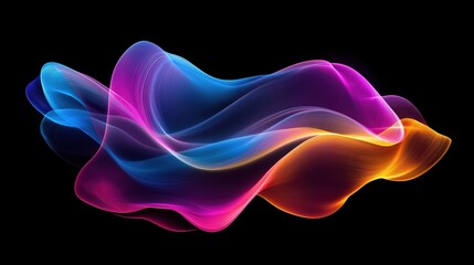 Fototapeta premium A vibrant wave of colorful light flowing against a black background.