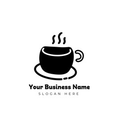 Coffee simple logo vector design illustration. Coffee logo hand drawn simple cute design
