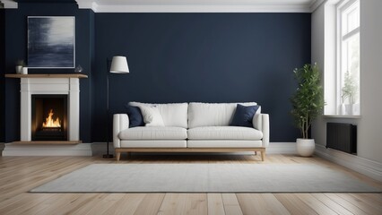 Modern Living Room Interior Design With White Sofa