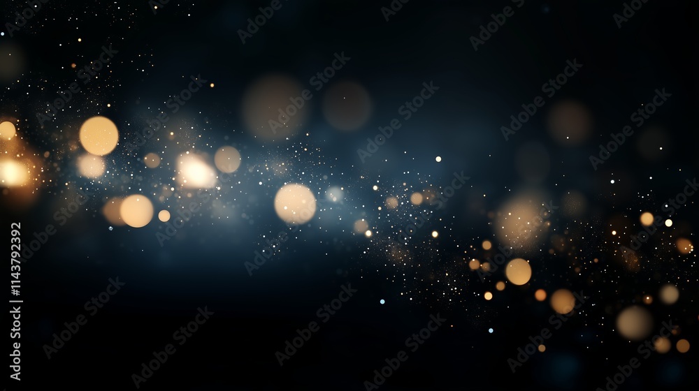 Poster sparkling light particles create an enchanting atmosphere in a dark setting for artistic expression