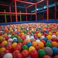 A massive children's ball pit area.