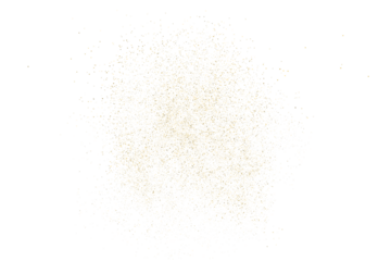 Gold texture pattern on transparent background. Old paper surface. Light golden confetti. Yellow Illustration backdrop. PNG design element.